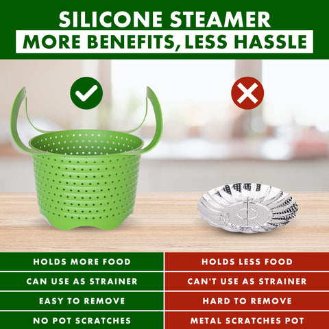 Soft silicone texture of Avokado steamer basket close-up