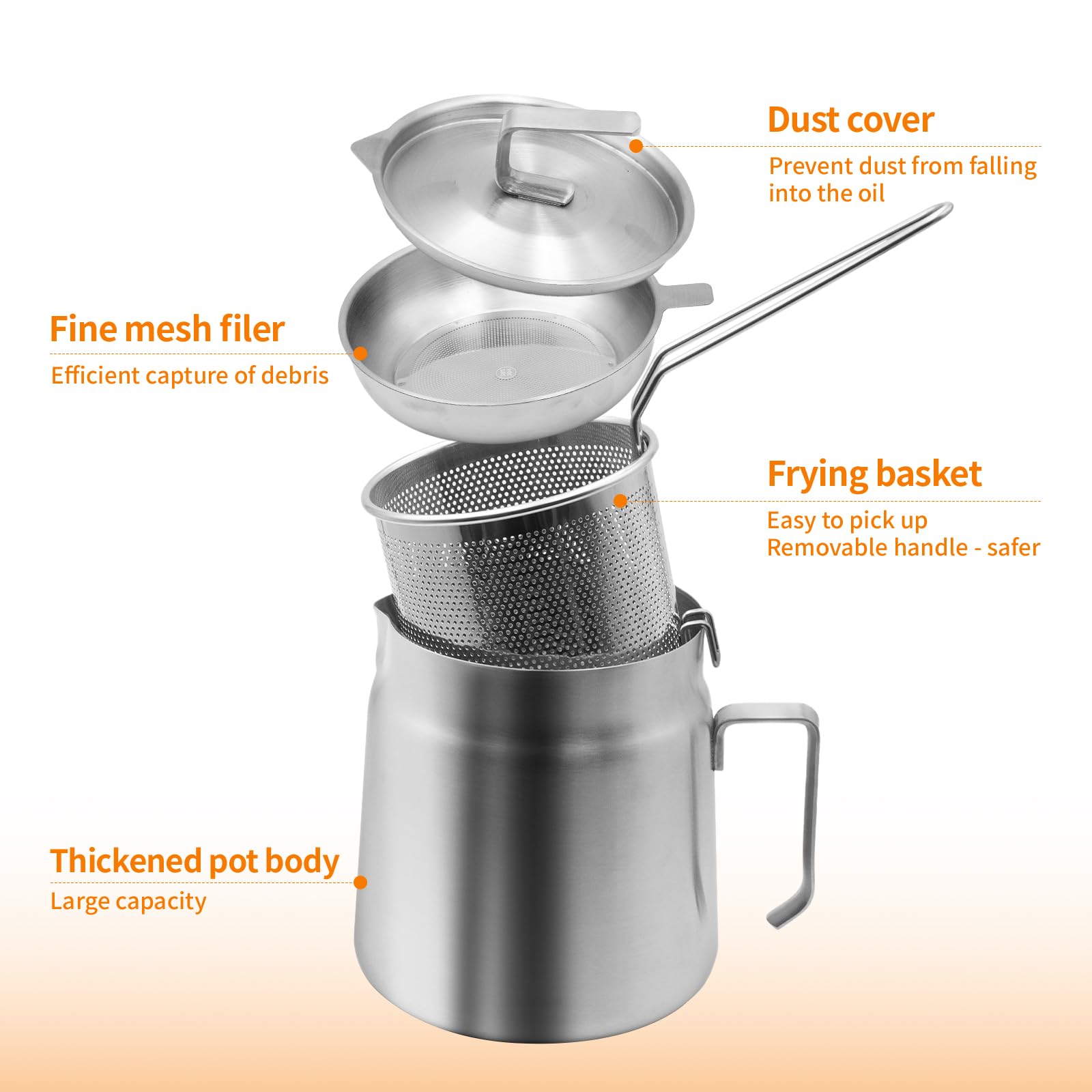 AVOWB.T.Q 68oz capacity highlights batch frying and storage