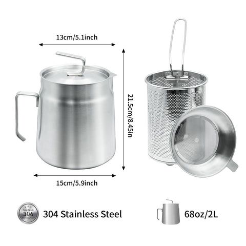 AVOWB.T.Q oil filter pot with leak-proof spout for controlled pouring