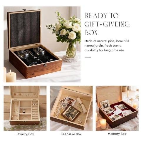 AW BRIDAL engraved box message CHEERS TO NEW BEGINNINGS enhances the unboxing moment