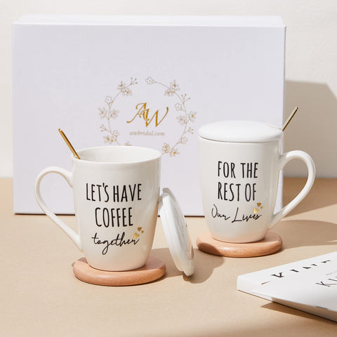 AW BRIDAL mug with lids for shared mornings and spill protection