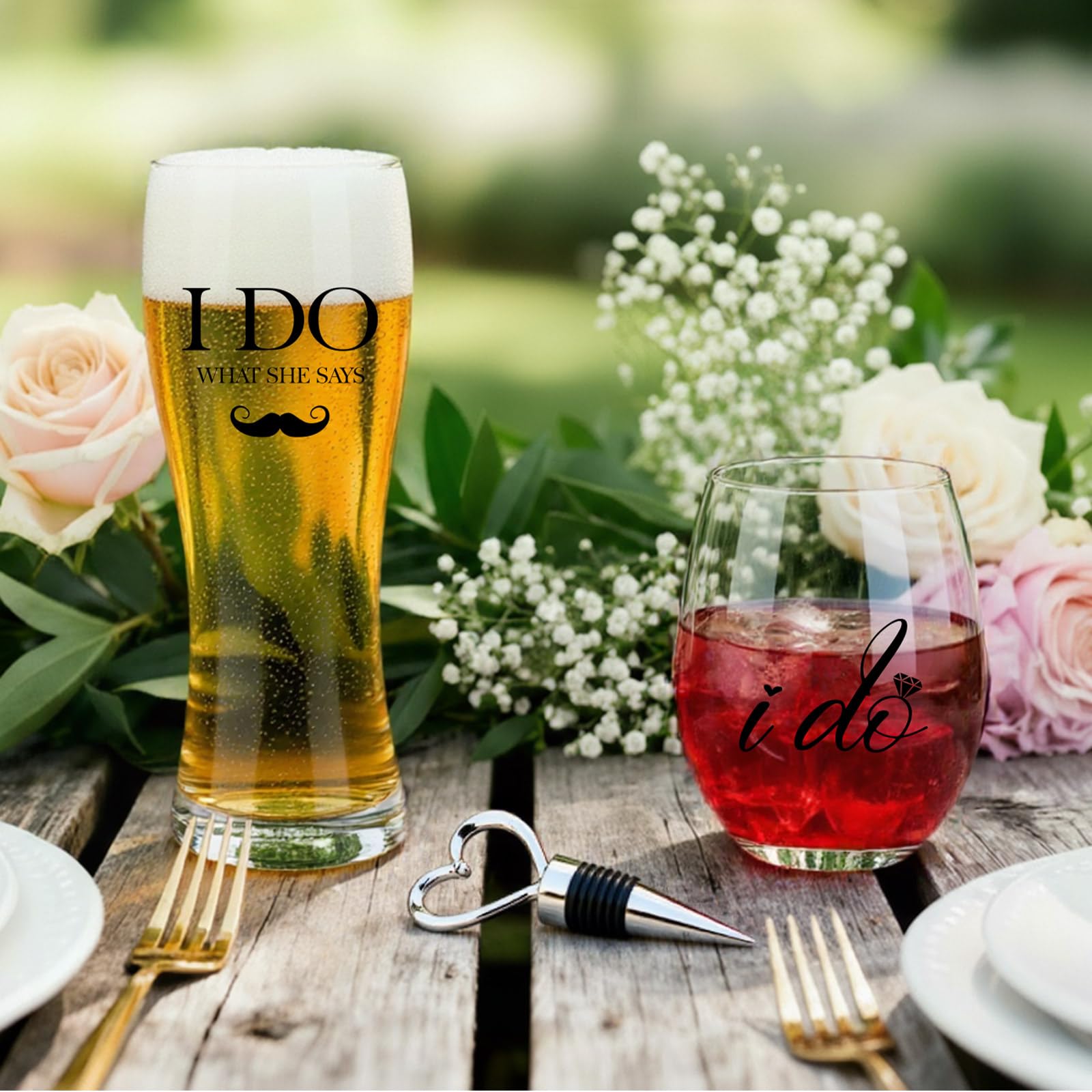 AW BRIDAL pilsner beer mug 15oz great for toasts and cold drinks
