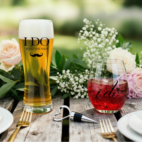 AW BRIDAL pilsner beer mug 15oz great for toasts and cold drinks