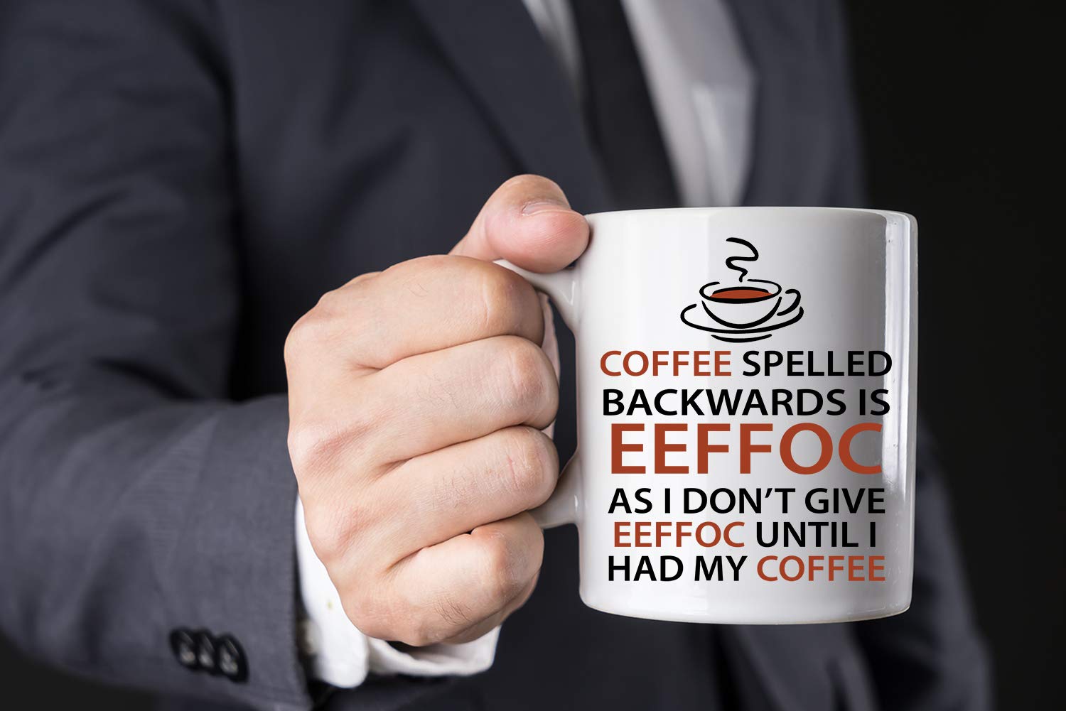 AW Fashions Eeffoc mug side handle view, comfortable grip for daily use