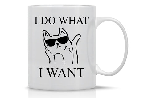 AW Fashions Grumpy Cat Mug front view—durable stoneware for daily coffee.