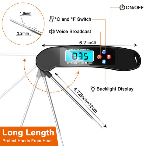 Awaiymi BBQ thermometer for grilling with instant readings