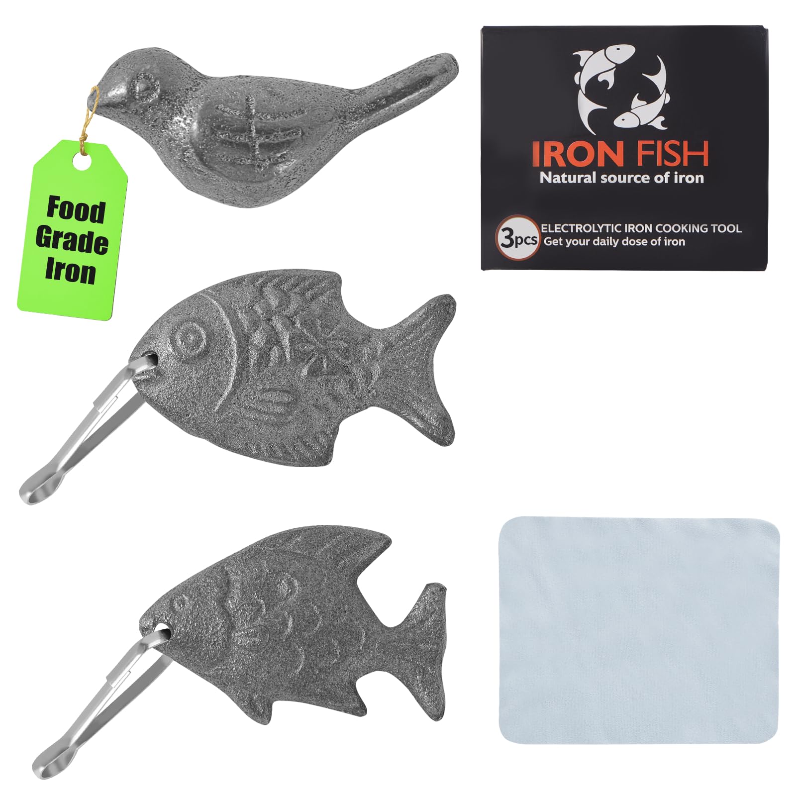 Awaiymi Iron Fish cooking setup releasing natural iron into water for daily nutrition.