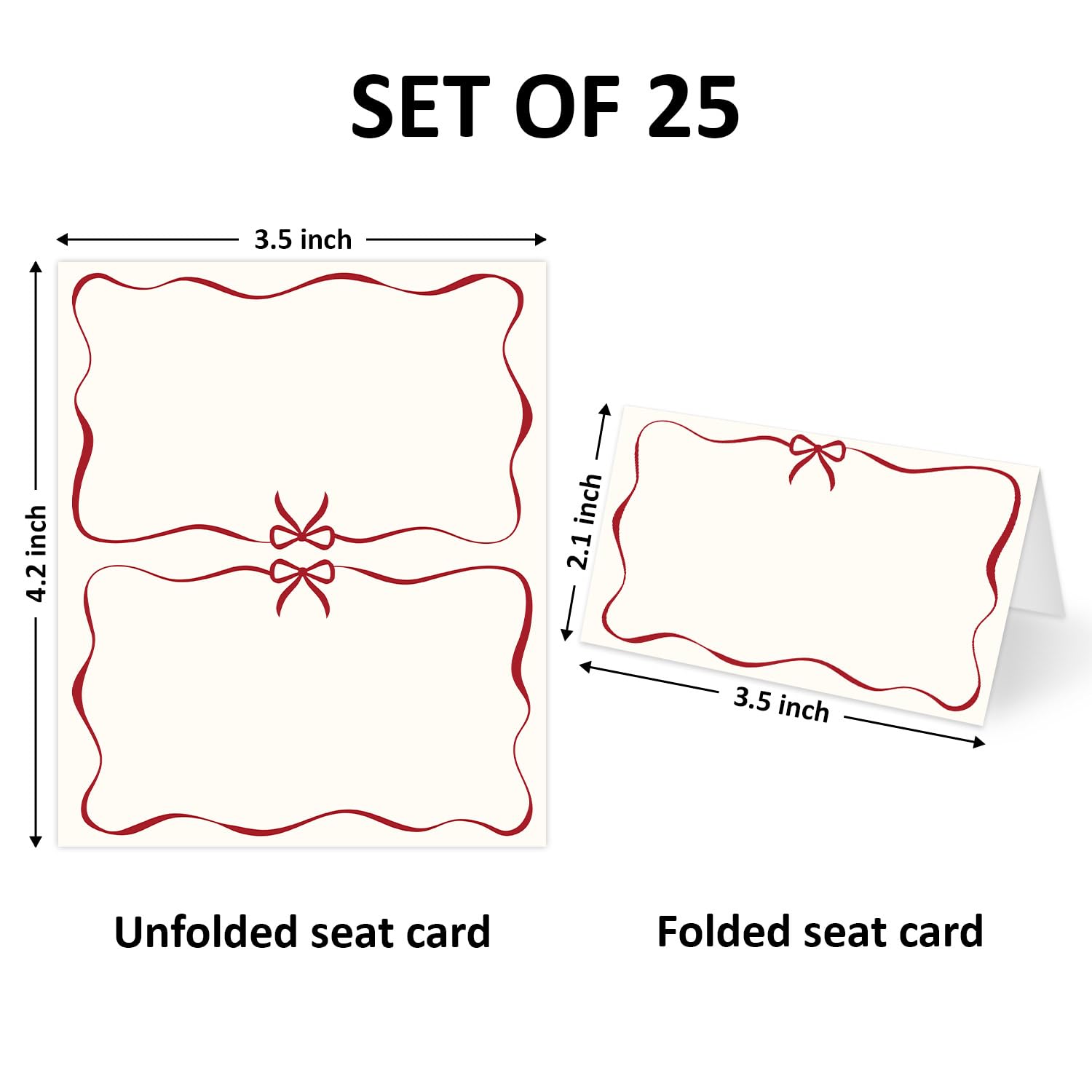 AWDSTN folded table card stands upright, ideal for banquet seating.
