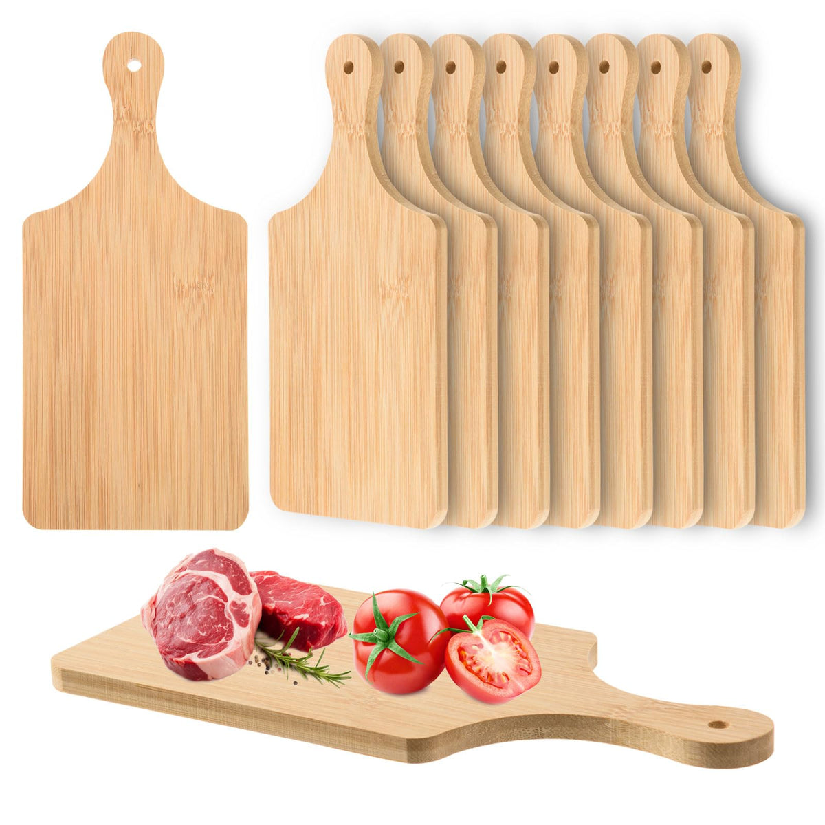 Awizom bamboo cutting boards pack, 11x5 inches, compact prep spaces for home cooks.