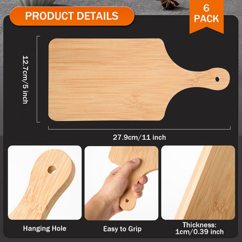 Awizom bamboo cutting boards with handle hole for easy lifting and hanging.