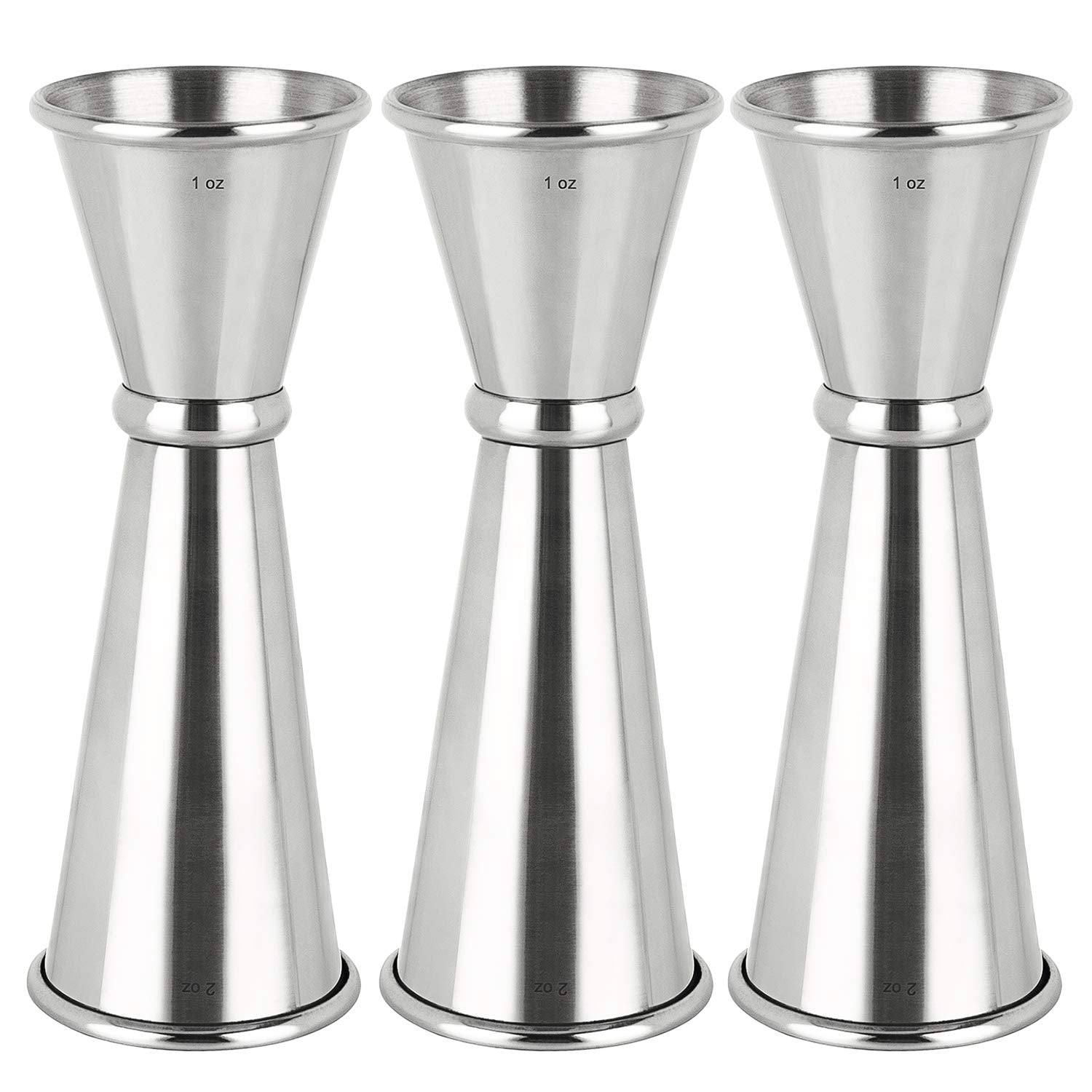 Awpeye 3-piece double jigger front view for precise pours