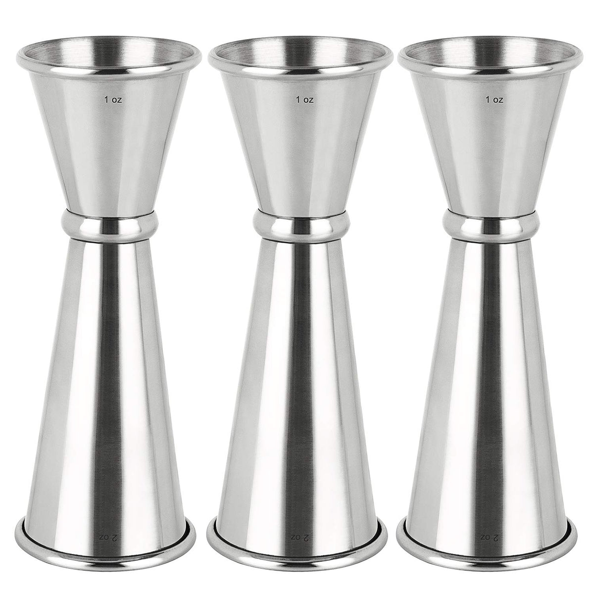 Awpeye 3-piece double jigger front view for precise pours