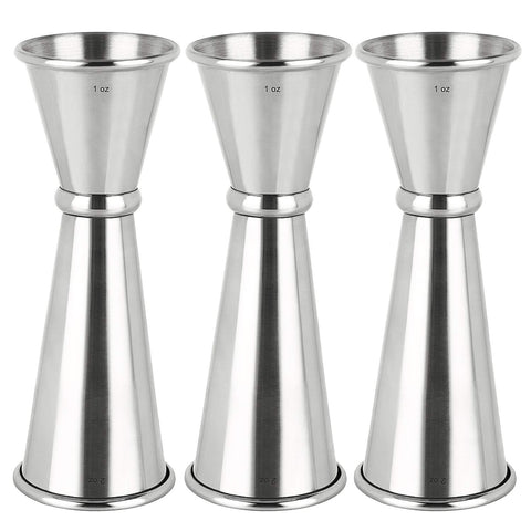 Awpeye 3-piece double jigger front view for precise pours