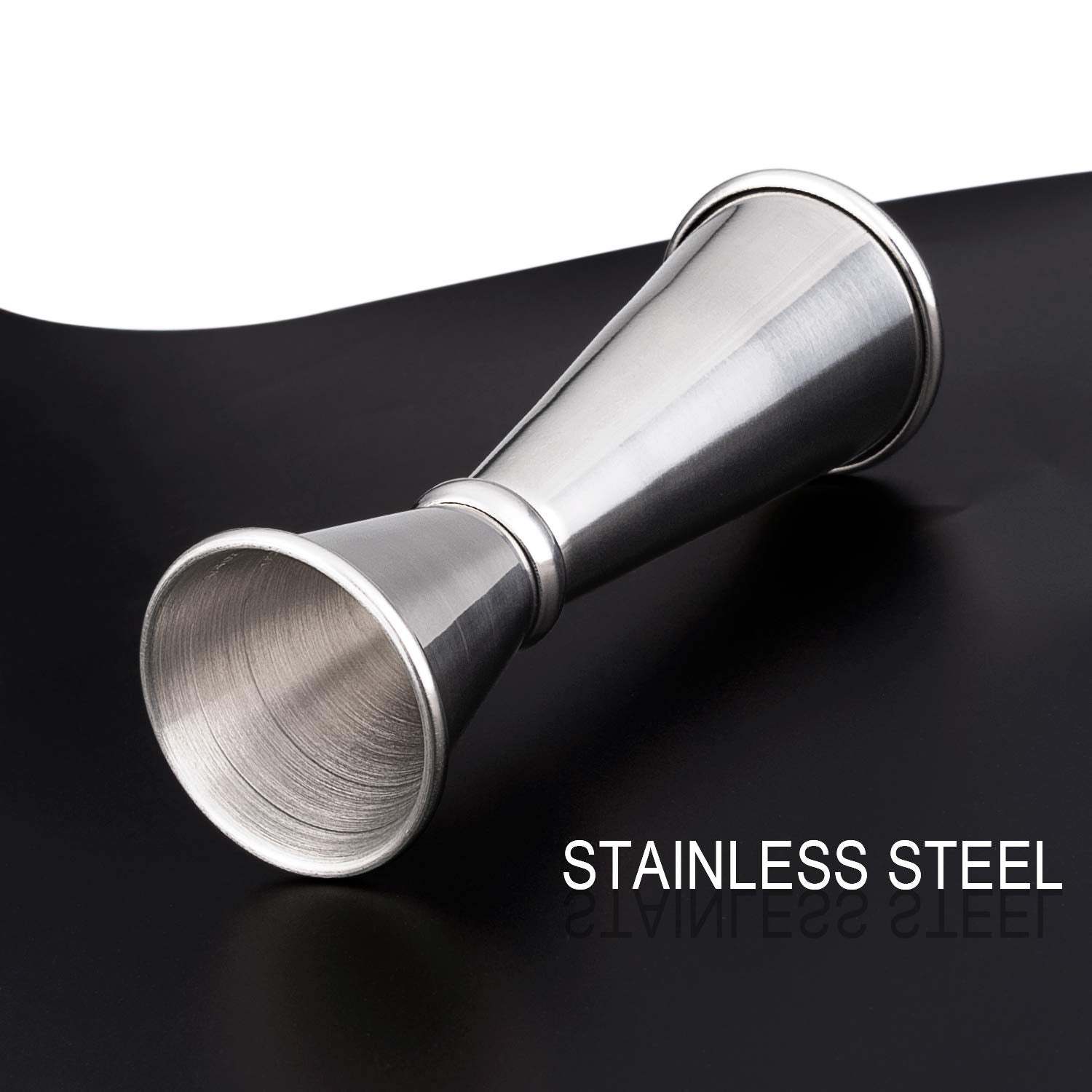 Awpeye brushed stainless steel jigger emphasizes durability and rust resistance