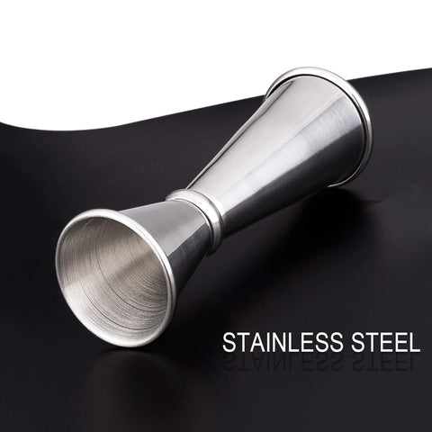 Awpeye brushed stainless steel jigger emphasizes durability and rust resistance
