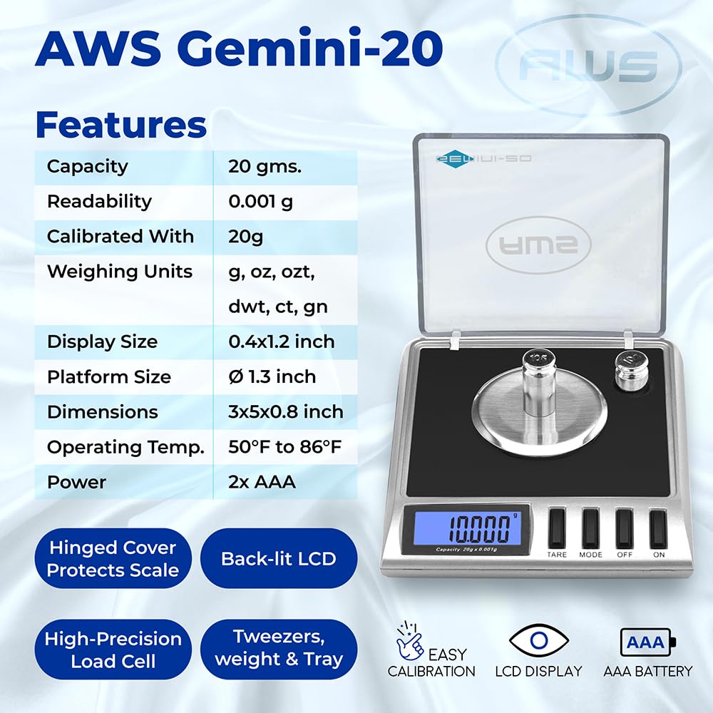 AMERICAN WEIGH SCALES Gemini-20 black scale shown in use for precise readings.