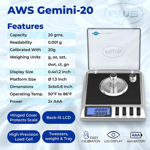 AMERICAN WEIGH SCALES Gemini-20 black scale shown in use for precise readings.