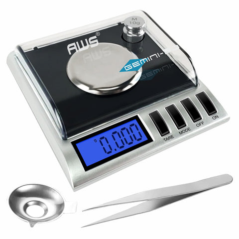 AMERICAN WEIGH SCALES Gemini-20 scale in a compact case for portable precision.