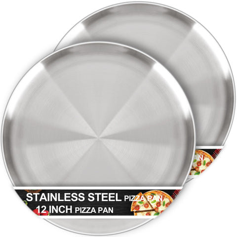 AWTBDP 12-inch pizza pan set of 2 ready for oven use with even heating.