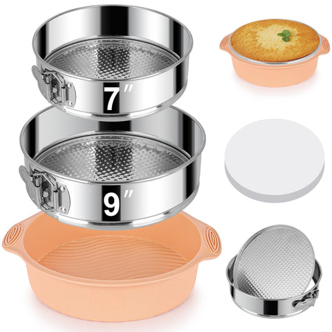 AWTBDP 7-inch springform pan top view with smooth edges for clean cheesecake release.