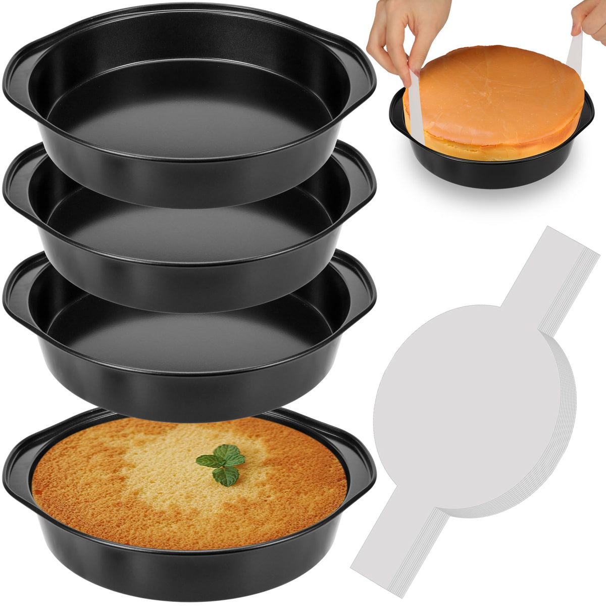 AWTBDP 8inch cake pan set for durable, even baking in every layer.