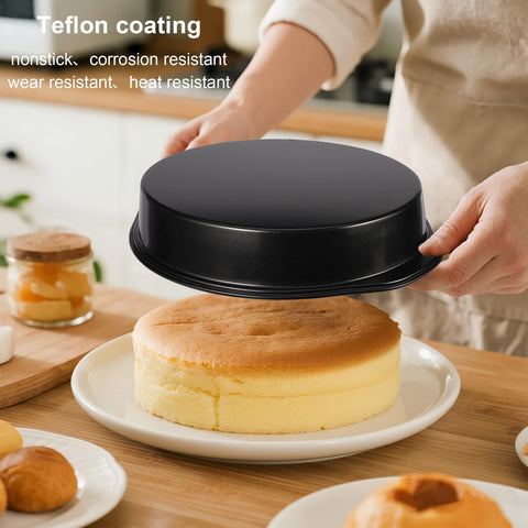 AWTBDP fixed-bottom round cake pan ensures mess-free baking.