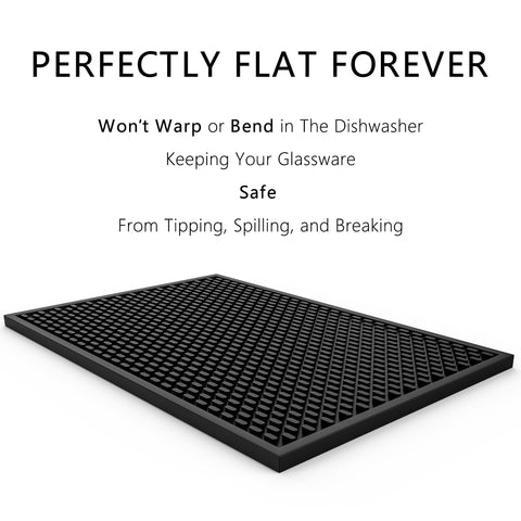 AXIESO black silicone drip mat complements bar equipment aesthetics.