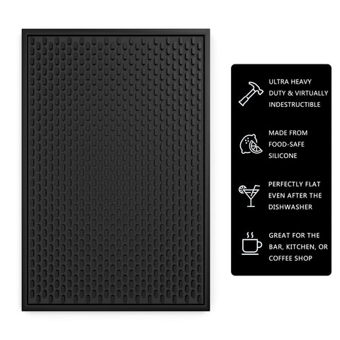 AXIESO Drip Mat is dishwasher-safe for quick cleanup after service.