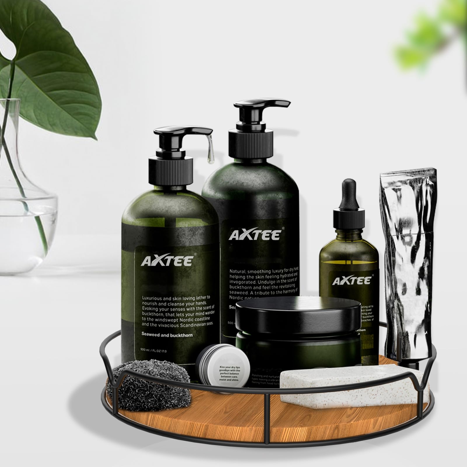 AXTEE Lazy Susan kitchen counter with 360-degree rotation for quick reach.