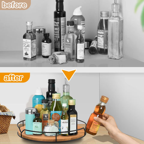 AXTEE Lazy Susan built-in handles enable easy grip and movement.