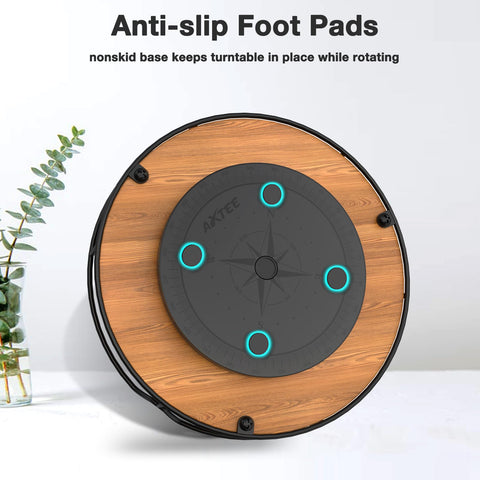 AXTEE Lazy Susan non-slip feet protect surfaces while rotating.