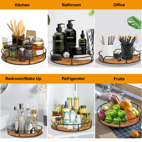 AXTEE Lazy Susan raised edges keep items secure during rotation.