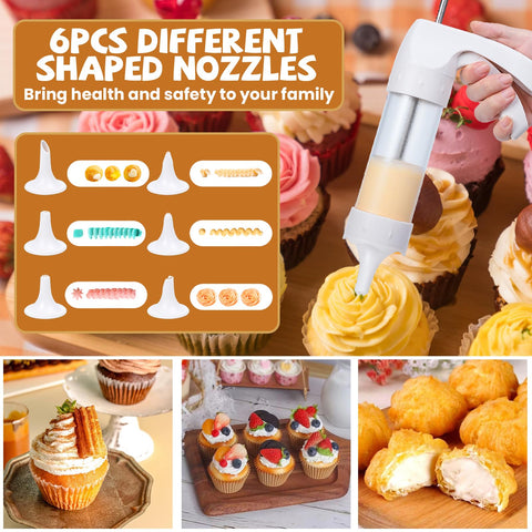 AXWATDEI 6 piping tips enable intricate and personalized designs.