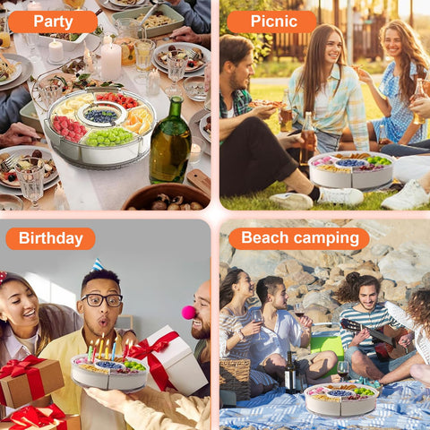 AYauGamA portable snack tray ideal for picnics and travel
