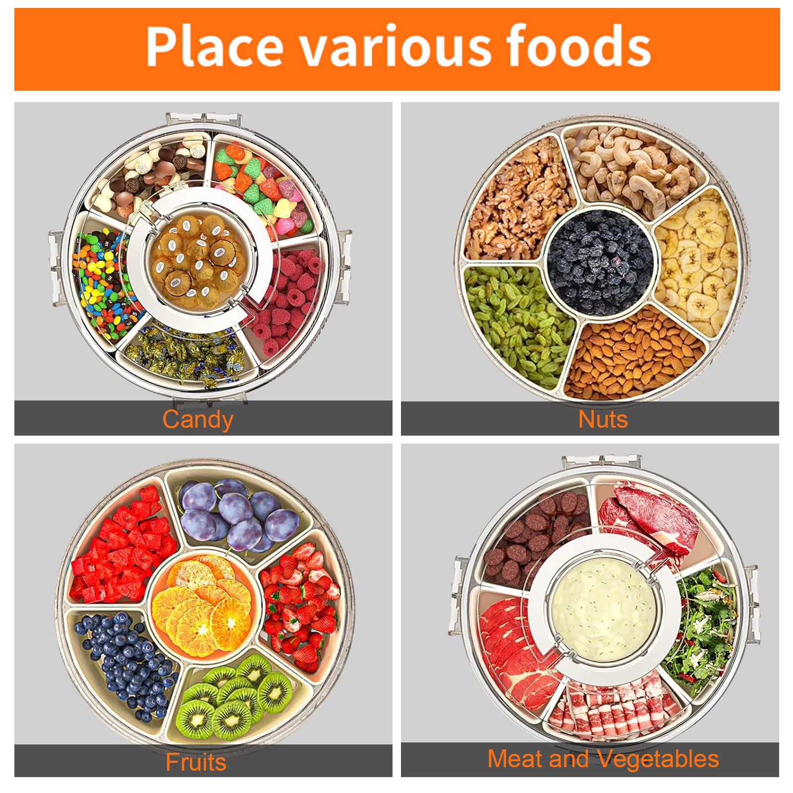 AYauGamA transparent lid enhances visibility for quick snack selection