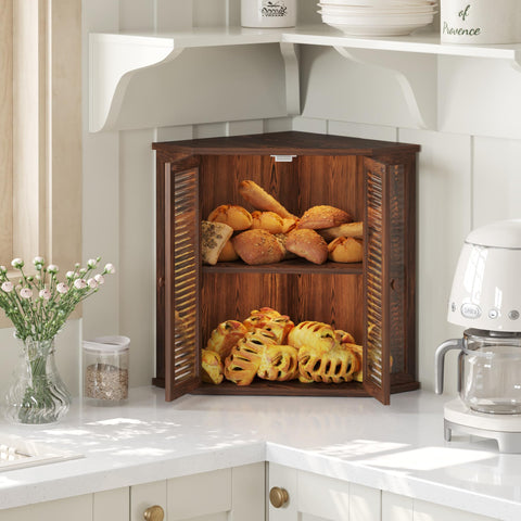 Aycarzcy Corner Bread Box interior holds 3-4 loaves