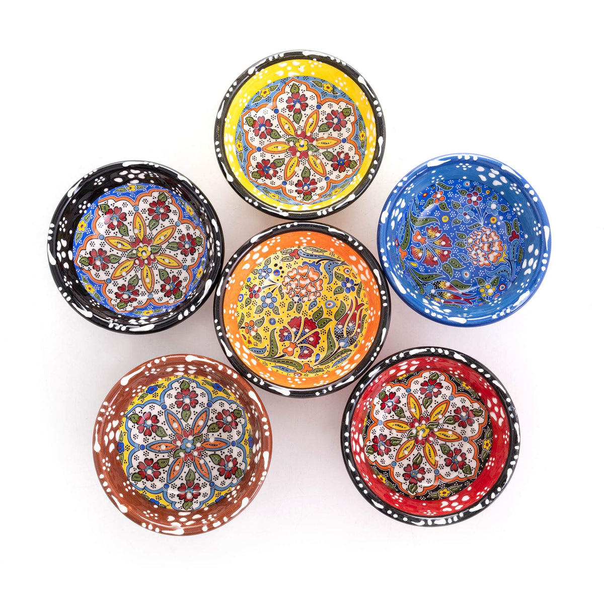 Ayennur Turkish ceramic pinch bowls set of 6 for elegant charcuterie presentation