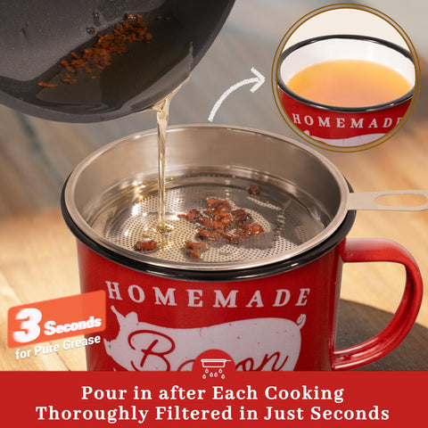 Ayerphalo 24oz grease keeper offers ample capacity for daily cooking.