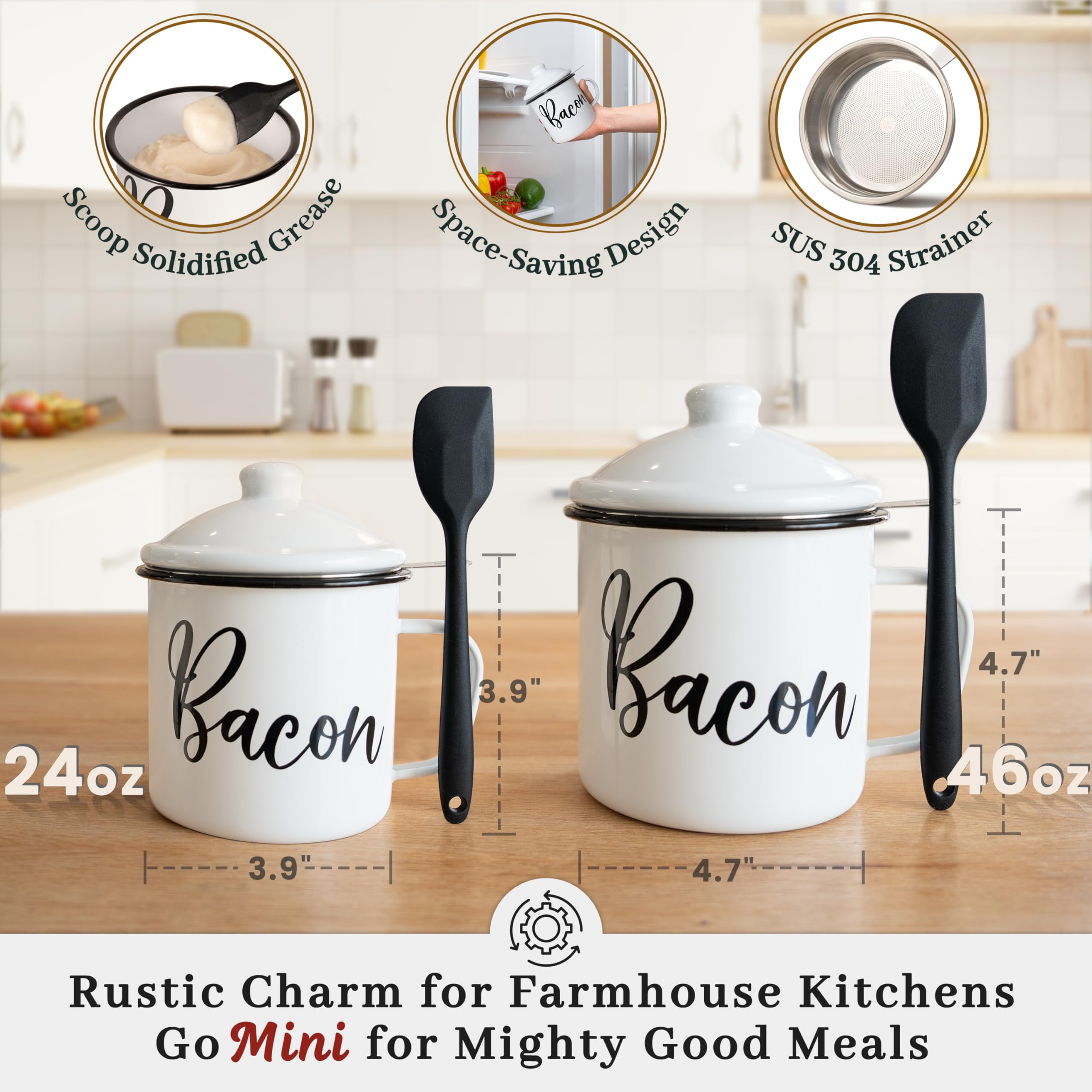 3-layer enamel construction resists staining and chipping for lasting kitchen use.