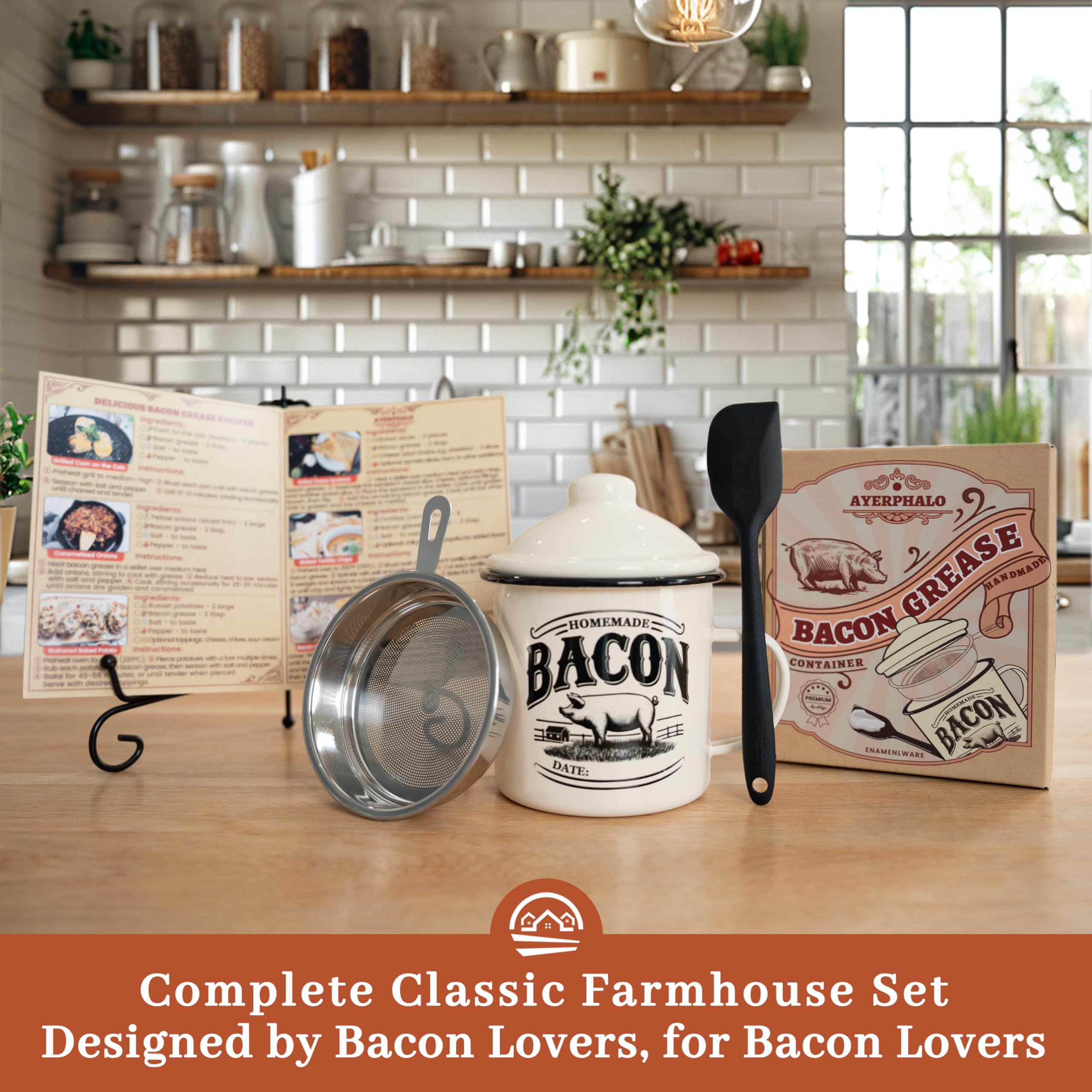 Ayerphalo dishwasher-safe grease keeper designed for easy cleanup.