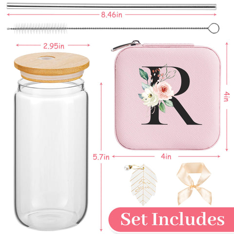 AYGXU borosilicate glass mug with bamboo lid and straw for tea or iced drinks.