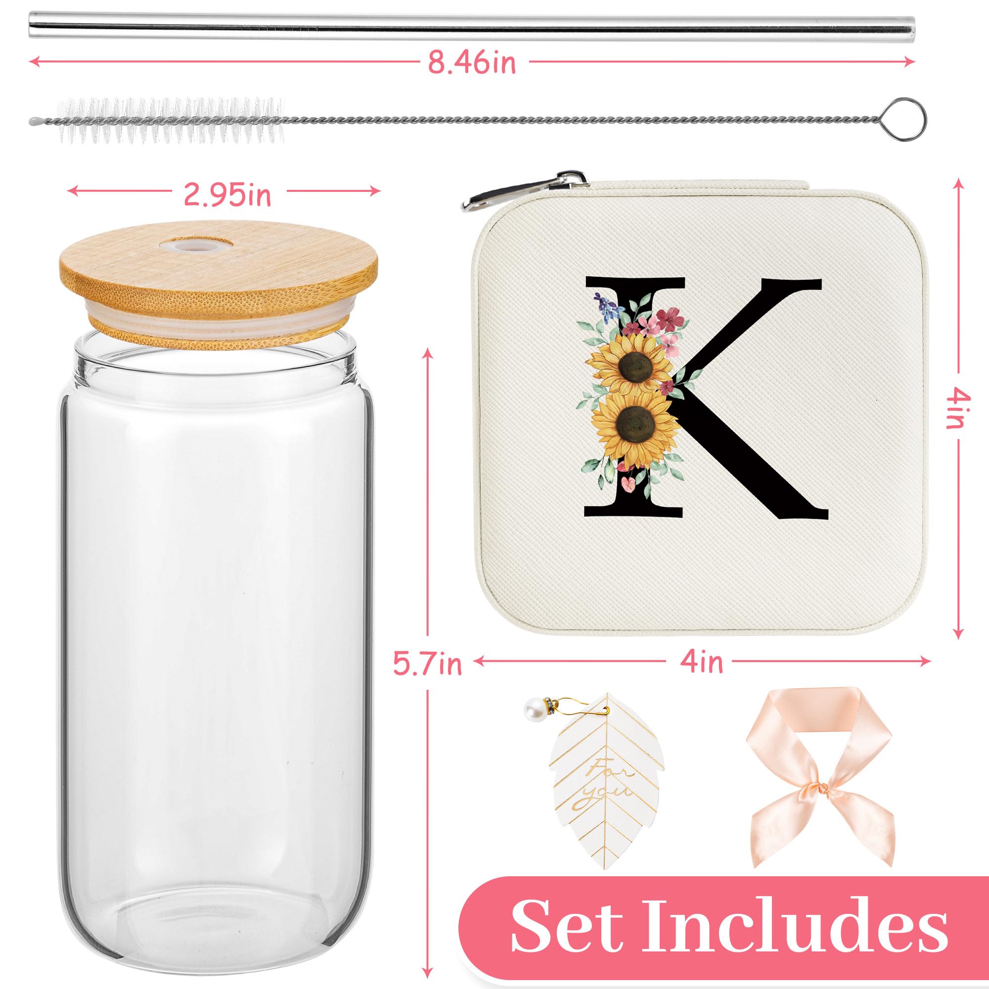 AYGXU glass with bamboo lid and straw for stylish, leak resistant drinks