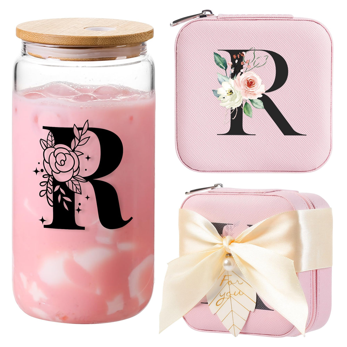 AYGXU travel jewelry box with initial sun pattern keeps accessories organized on the go.