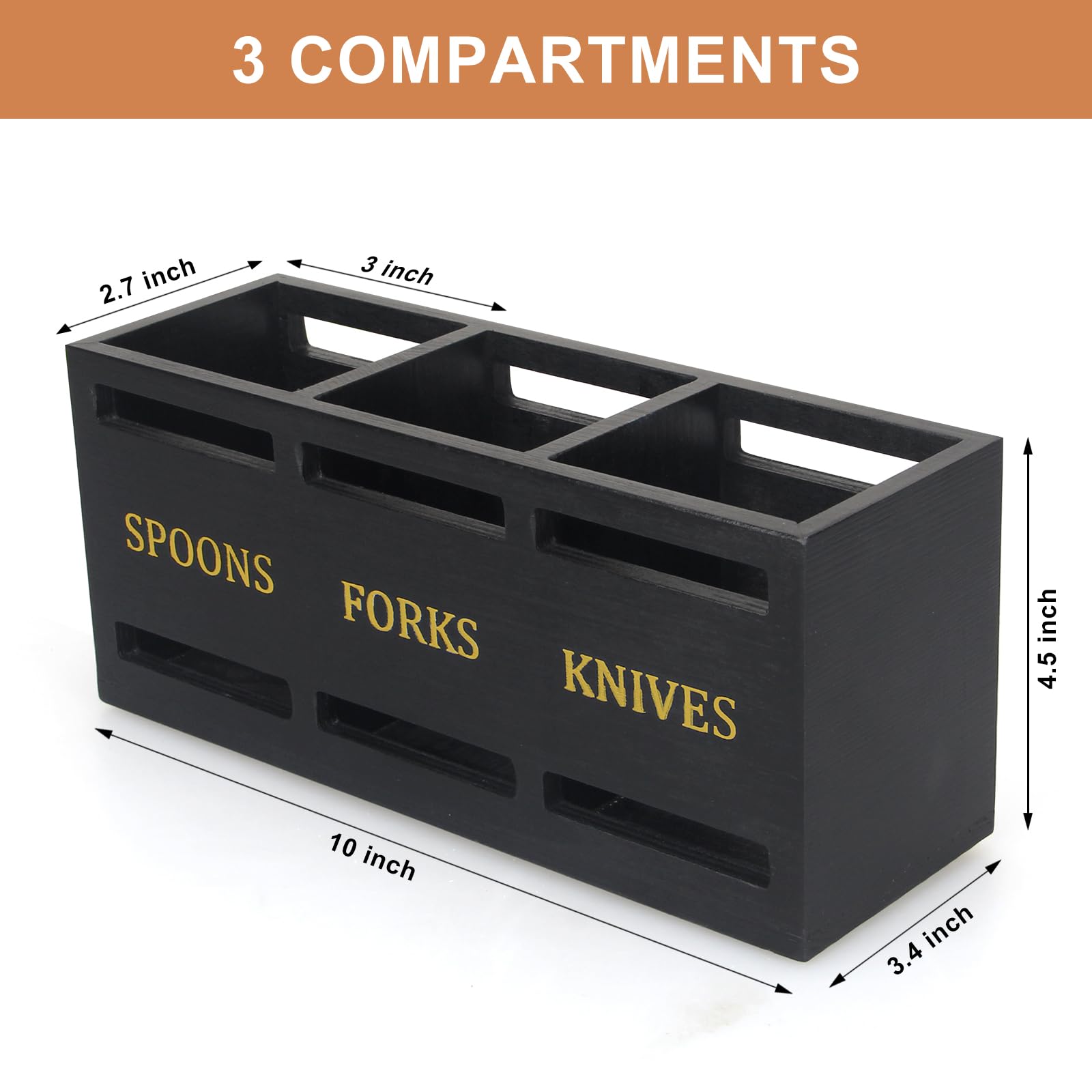 Ayiaren black wooden caddy on a table enhances party setup and serving.