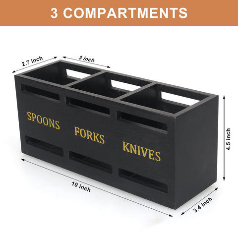 Ayiaren black wooden caddy on a table enhances party setup and serving.