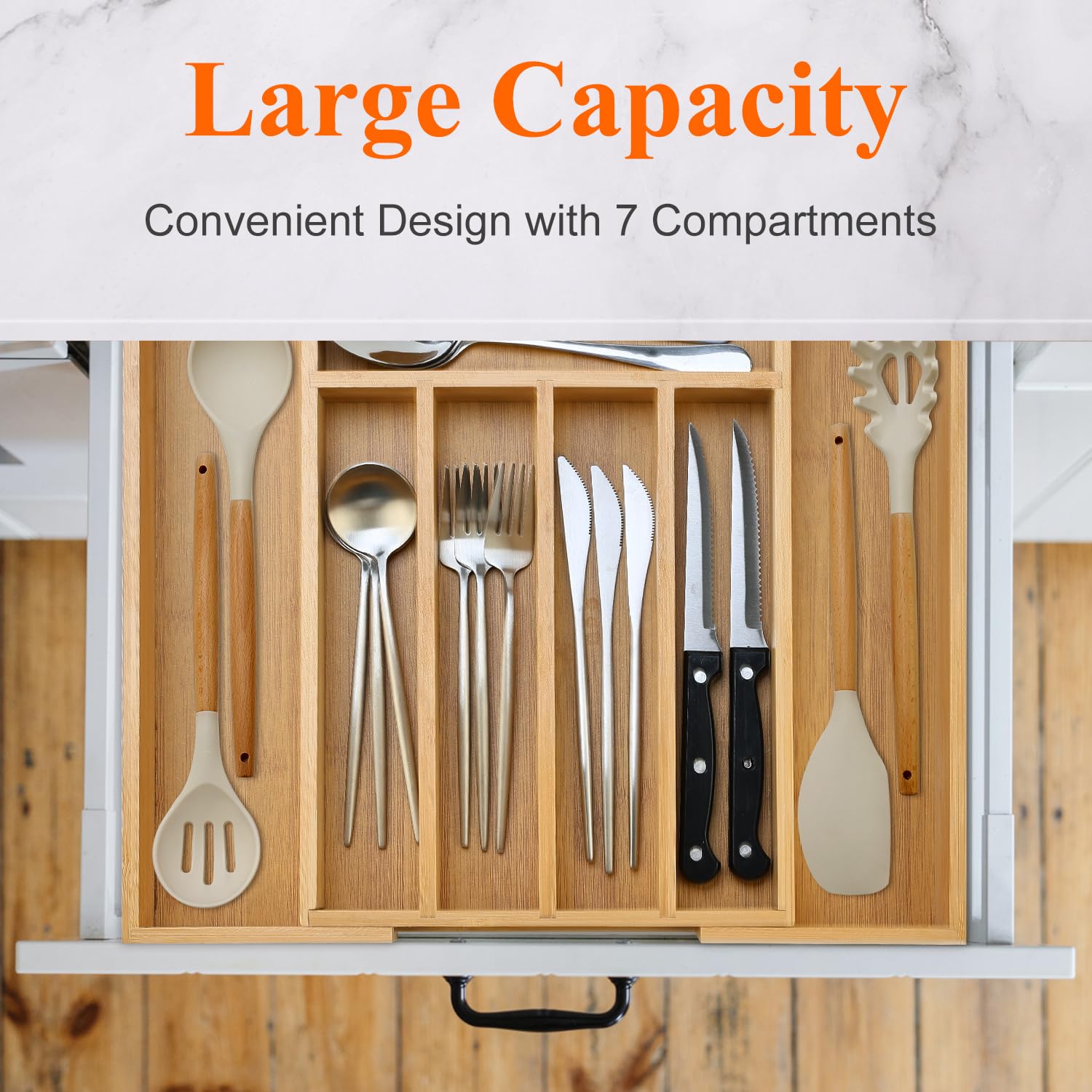 Ayiaren expandable drawer compact folded state saves space when not in use.