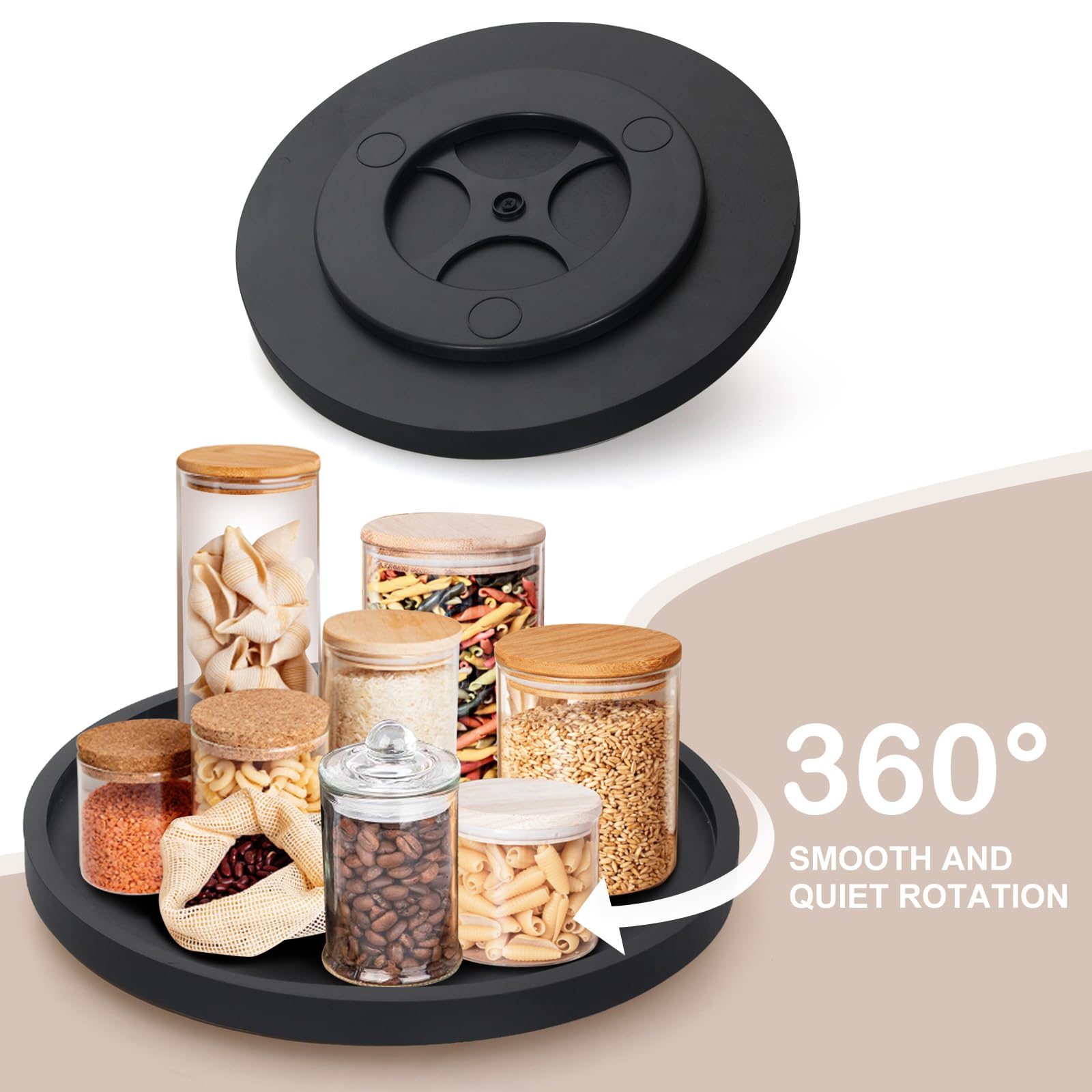 Ayiaren kitchen counter Lazy Susan helps declutter spice jars and condiments.