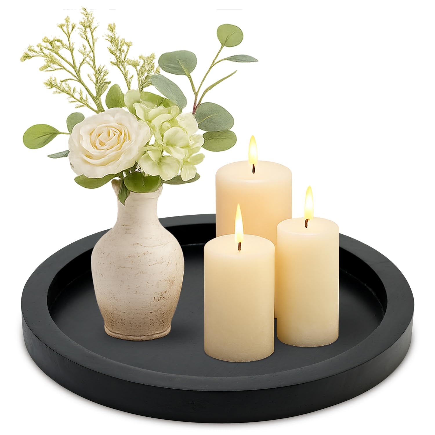 Ayiaren round decorative tray on coffee table for an elegant centerpiece