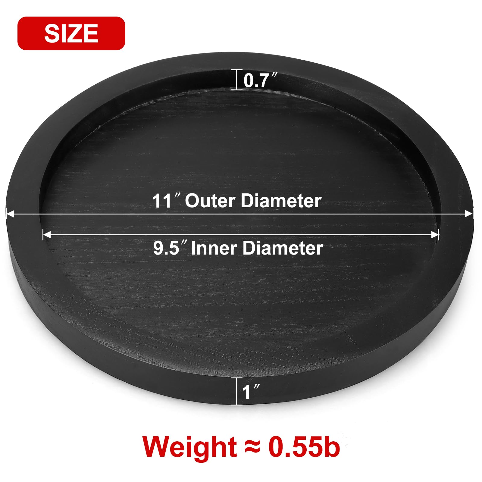 Ayiaren round decorative tray displayed as a wooden serving tray