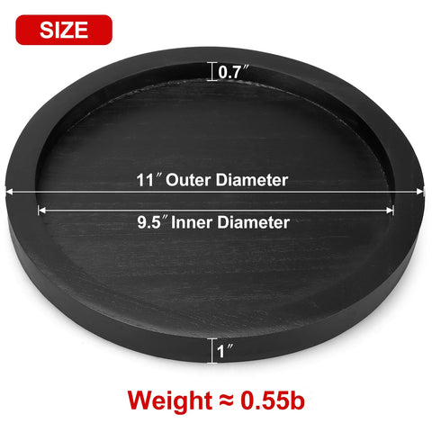 Ayiaren round decorative tray displayed as a wooden serving tray